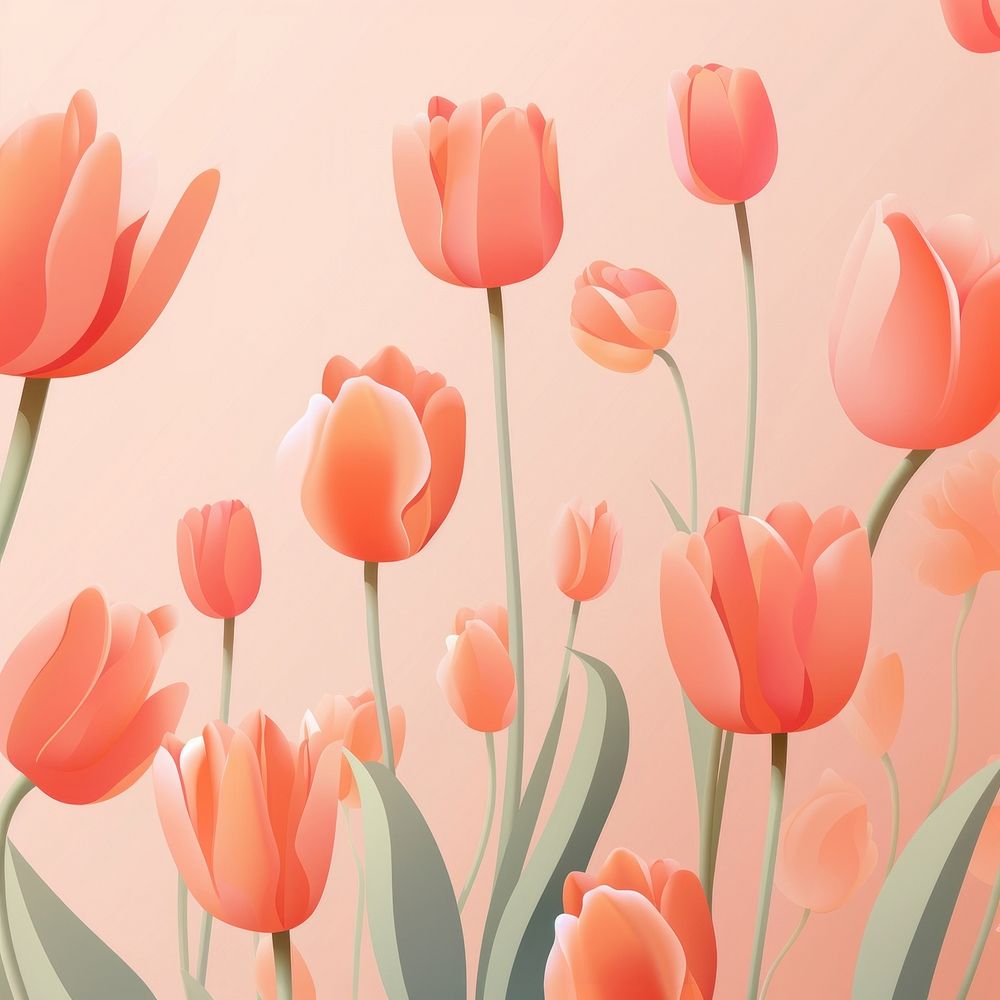 Wallpaper pattern tulip flower petal. AI generated Image by rawpixel.