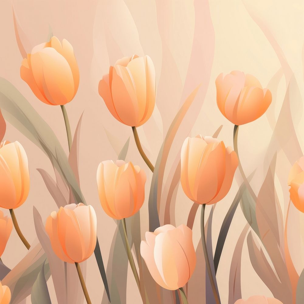 Wallpaper pattern tulip flower plant. 