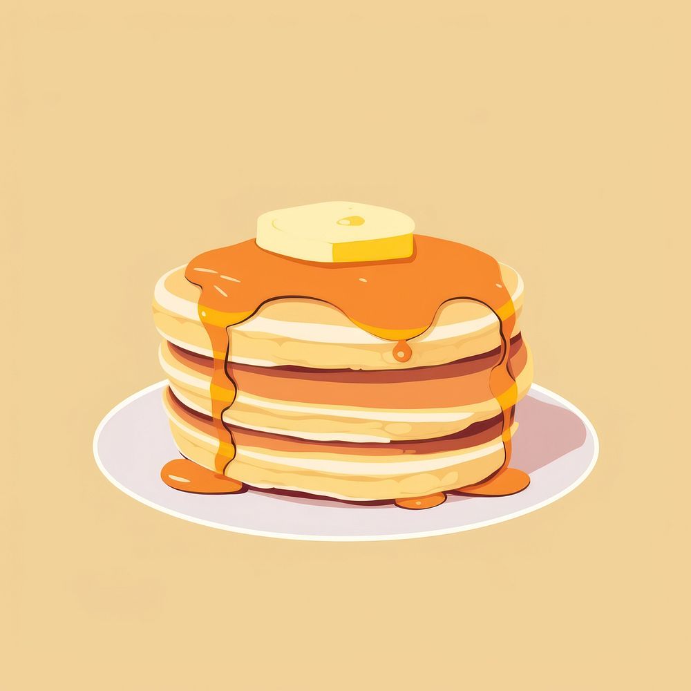 Pancake dessert food breakfast. AI generated Image by rawpixel.