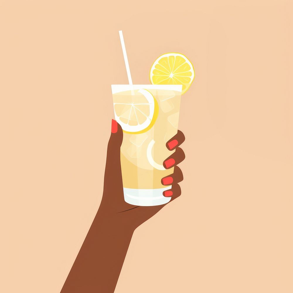 Lemonade holding drink fruit. AI generated Image by rawpixel.