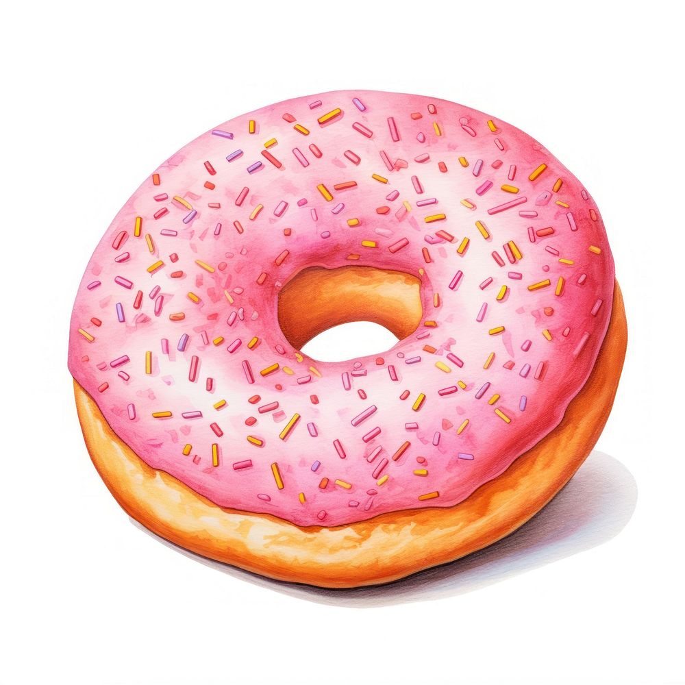 Plain donut food white background confectionery. AI generated Image by rawpixel.