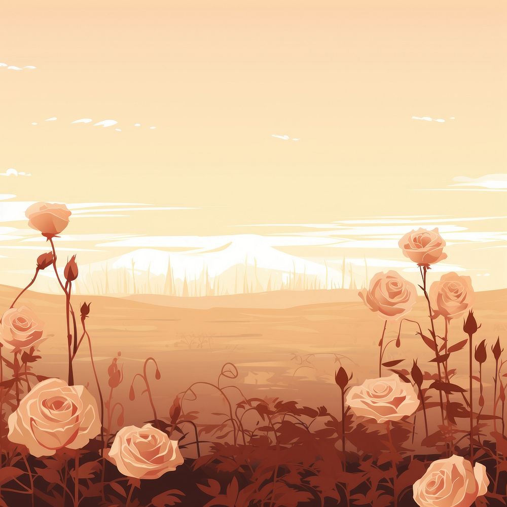Rose field outdoors flower plant. AI generated Image by rawpixel.