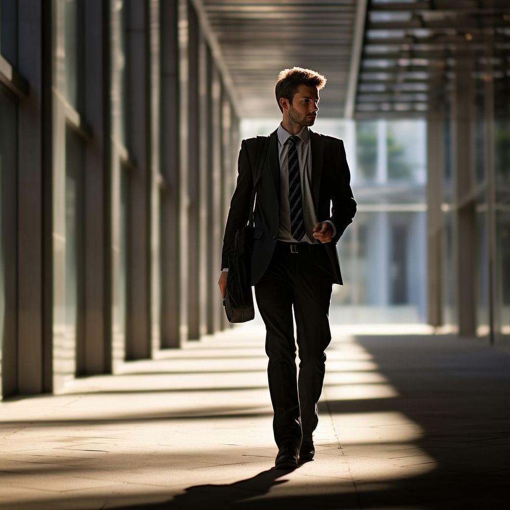 Business man walking. AI generated Image by rawpixel.
