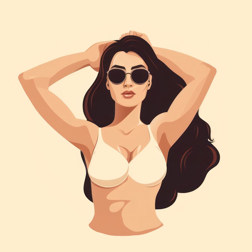 Feminist sunglasses swimwear lingerie. AI generated Image by rawpixel.