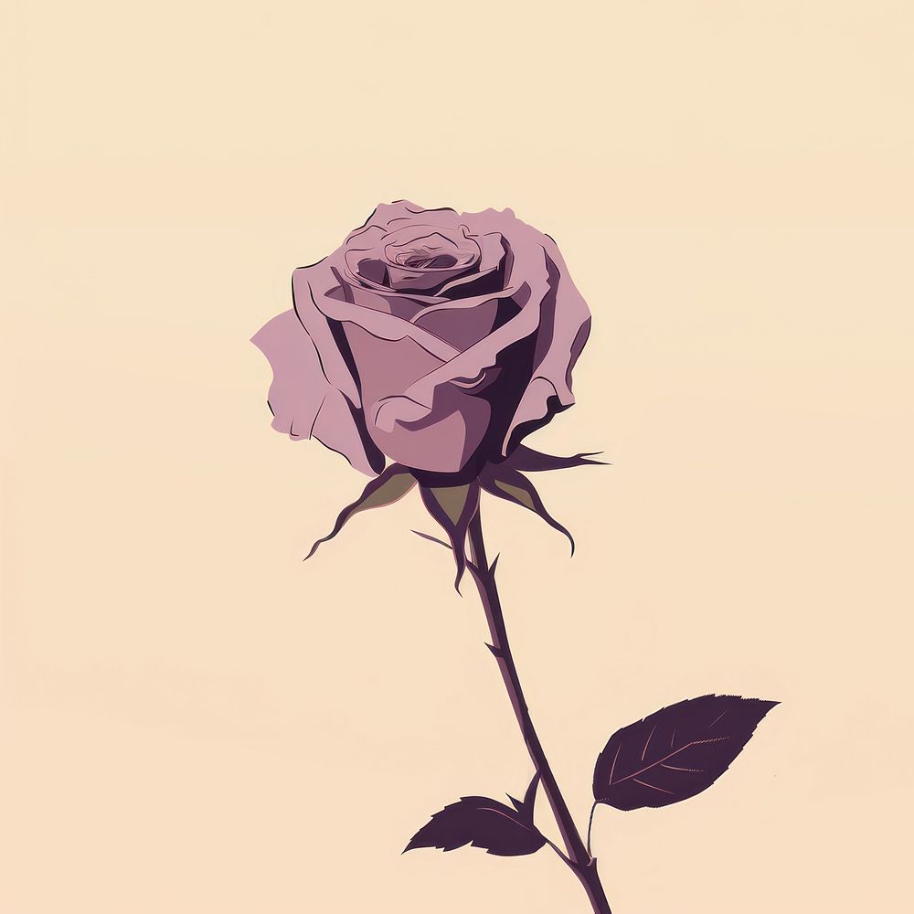 Dried purple rose flower plant inflorescence. AI generated Image by rawpixel.