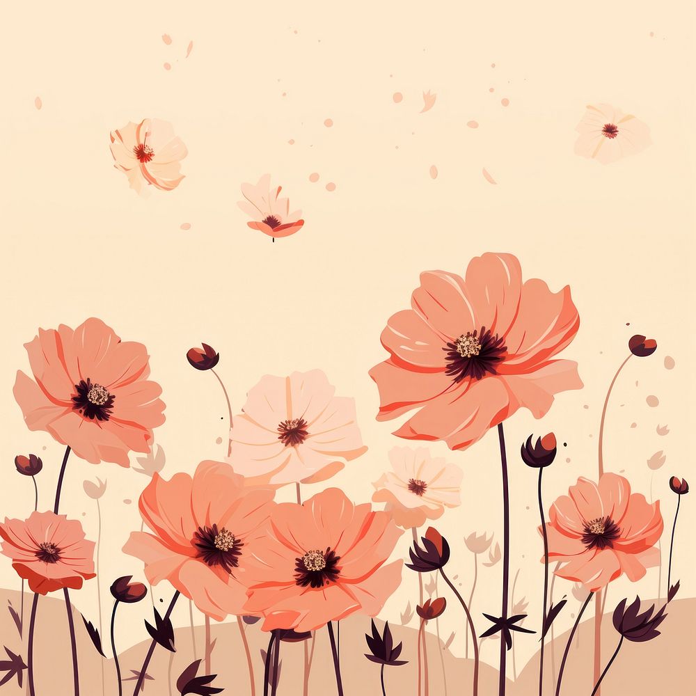 Colorful blooming cosmos backgrounds pattern flower. AI generated Image by rawpixel.