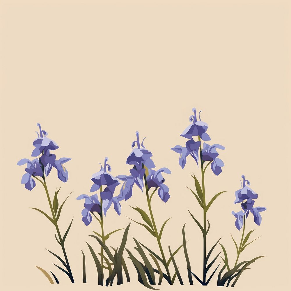 Wild bluebell flowers plant iris inflorescence. AI generated Image by rawpixel.