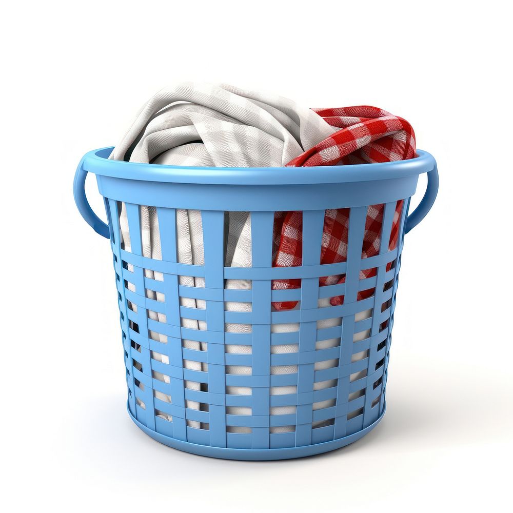 Laundry basket white background container housework. AI generated Image by rawpixel.
