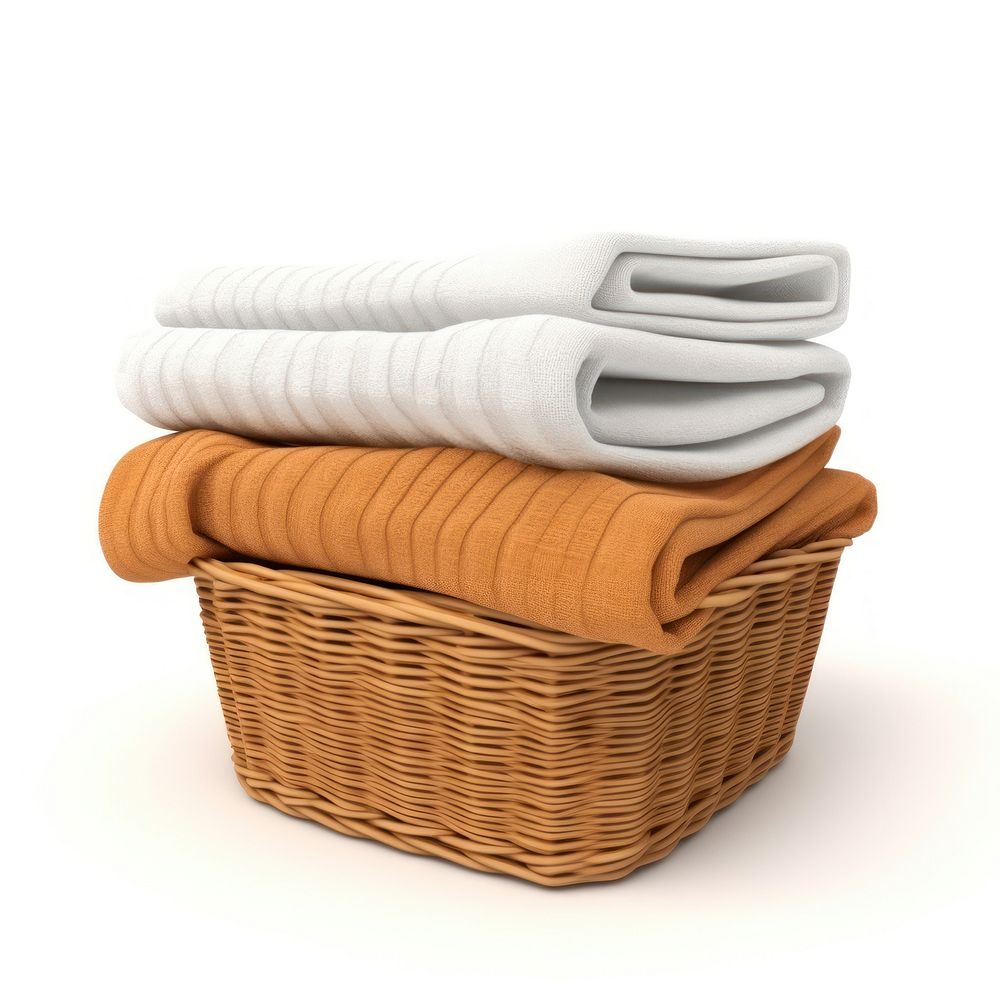Wicker laundry basket towel wicker folded. AI generated Image by rawpixel.