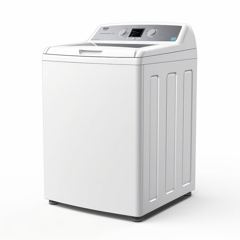Top-loading washing machine white background technology machinery. AI generated Image by rawpixel.