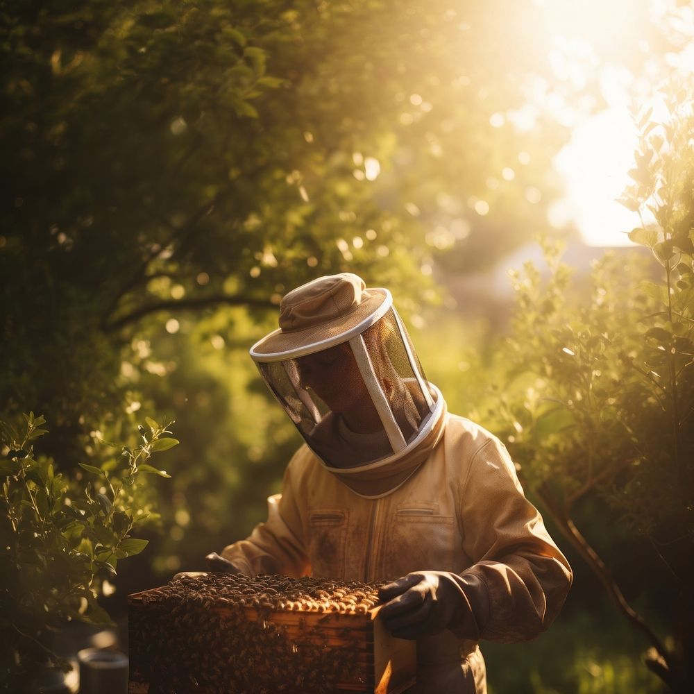 Beekeeper outdoors beekeeper nature. AI generated Image by rawpixel.
