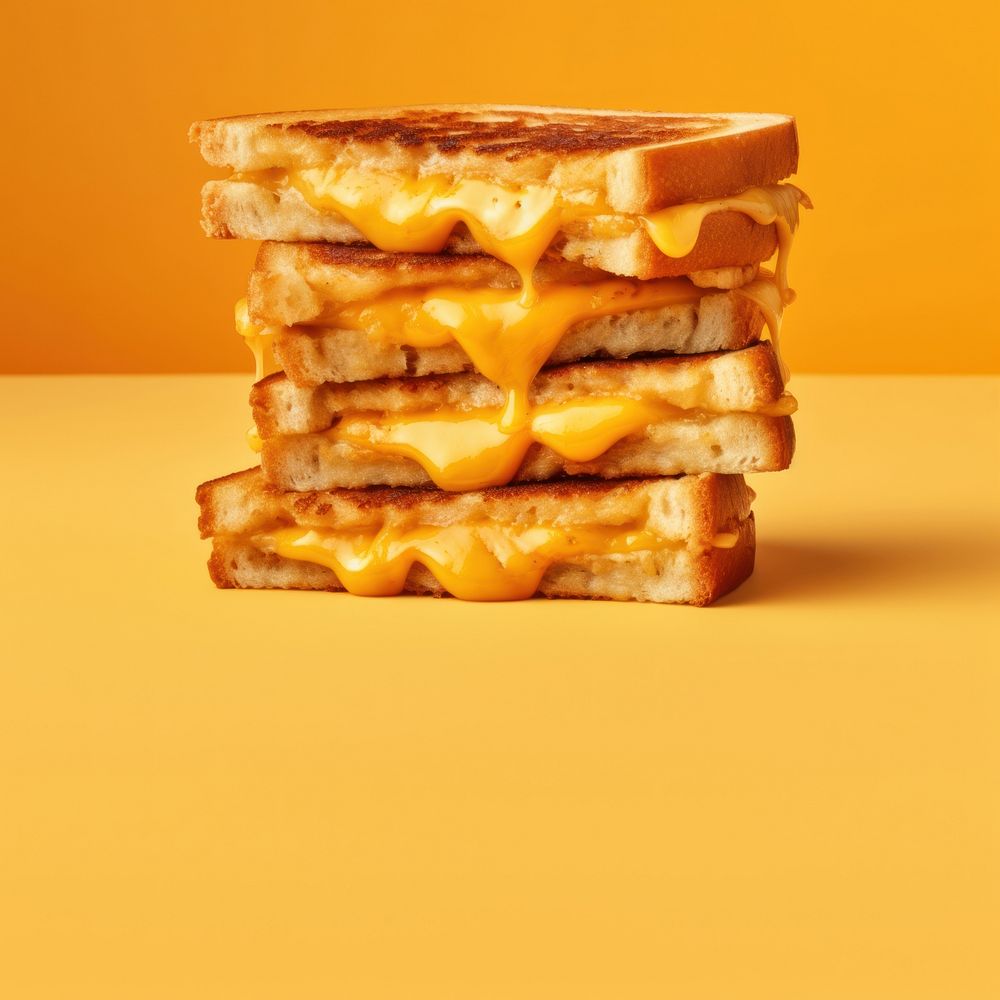 grill four cheese sandwich with melt cheese. AI generated Image by rawpixel.