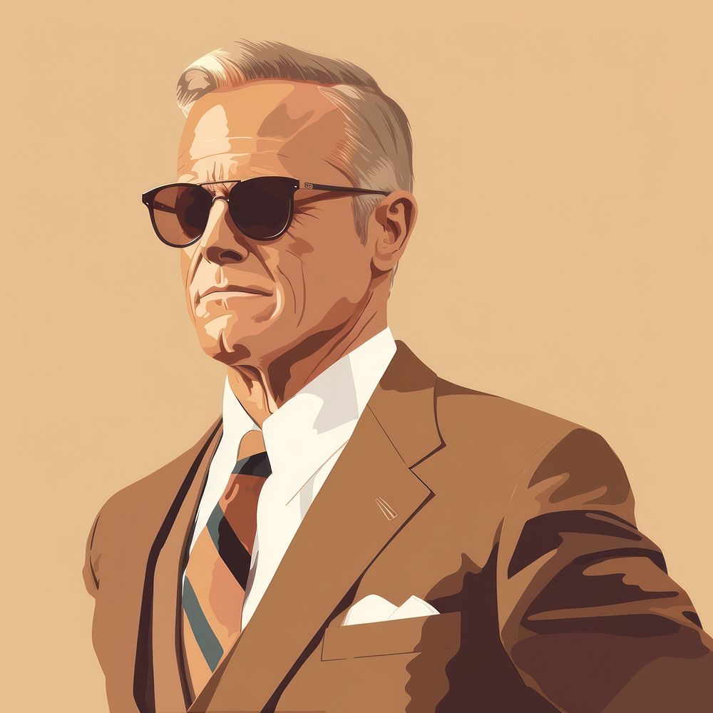 Suit tie sunglasses portrait. AI generated Image by rawpixel.