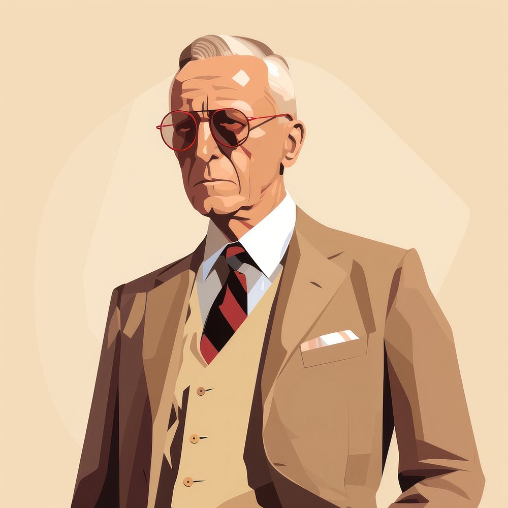 Tie suit portrait glasses. AI generated Image by rawpixel.