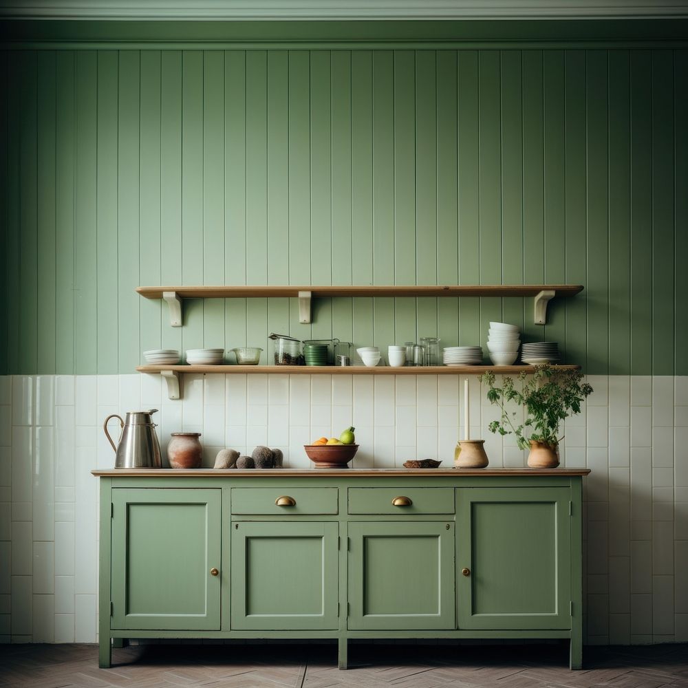 Vintage kitchen furniture cupboard cabinet. AI generated Image by rawpixel.