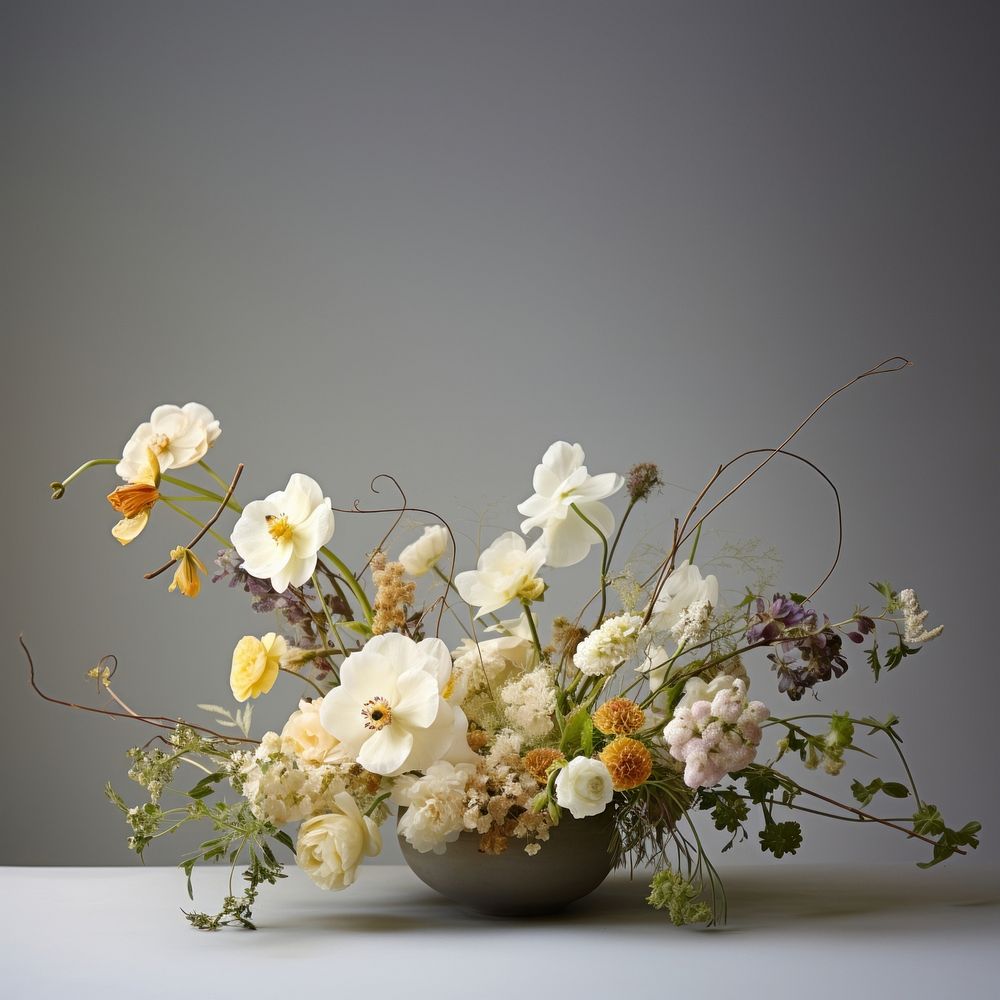 Flower arrangement plant rose centrepiece. AI generated Image by rawpixel.