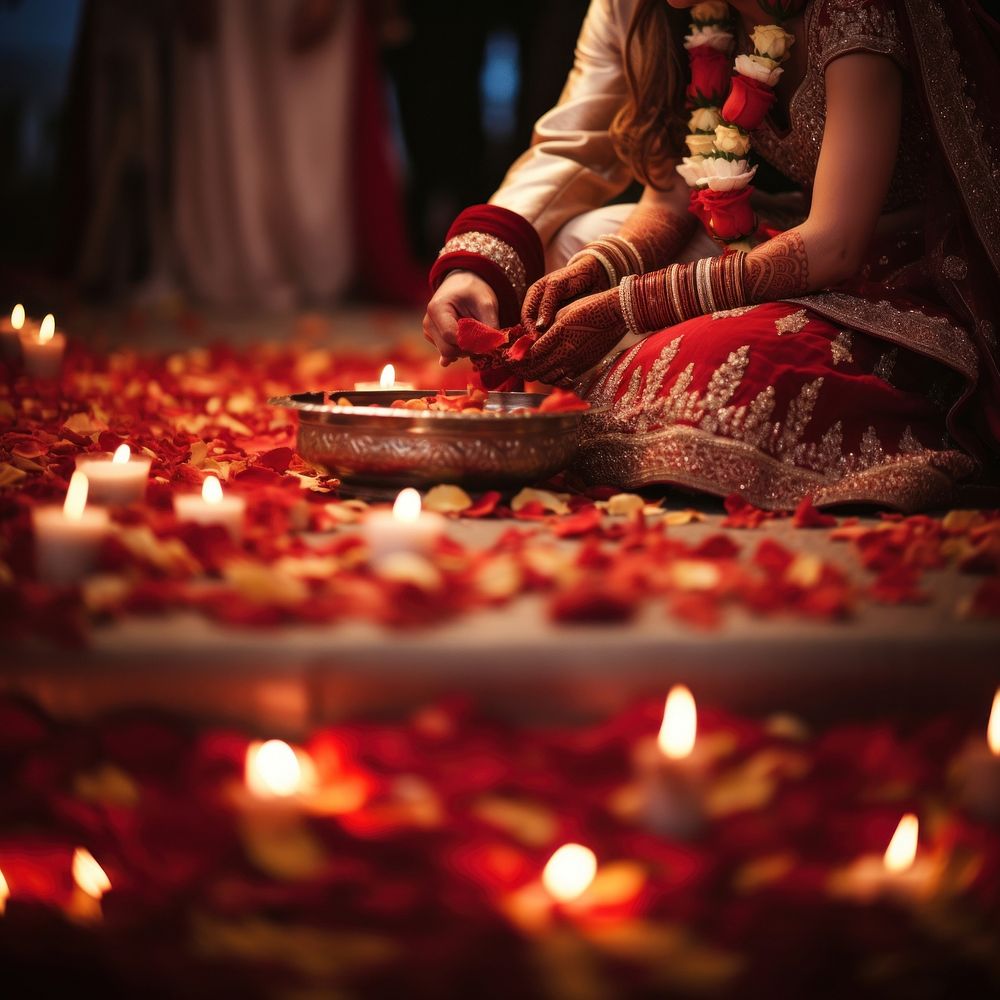 photo of Indian wedding. AI generated Image by rawpixel.