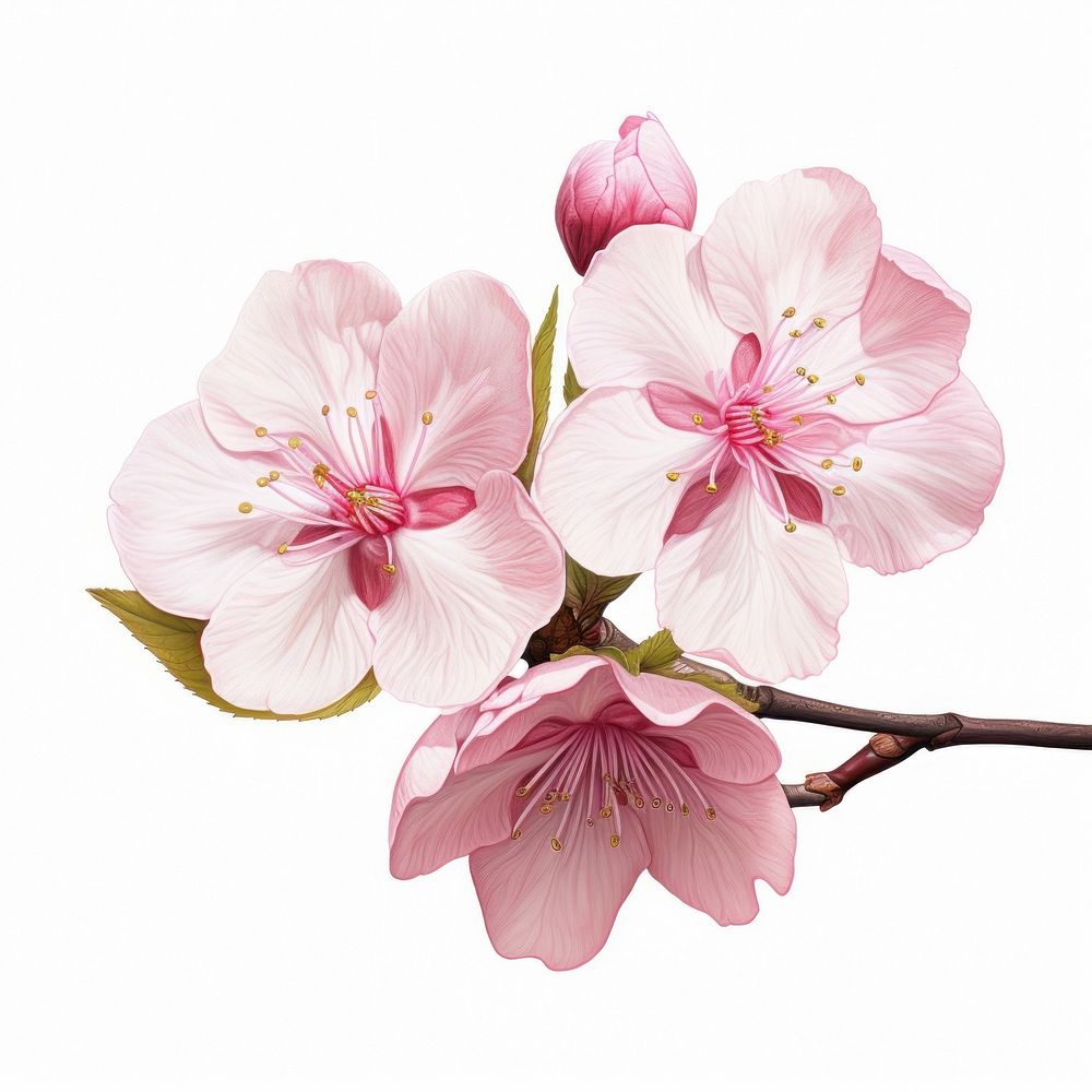 2 cherry blossom flower petal plant. AI generated Image by rawpixel.