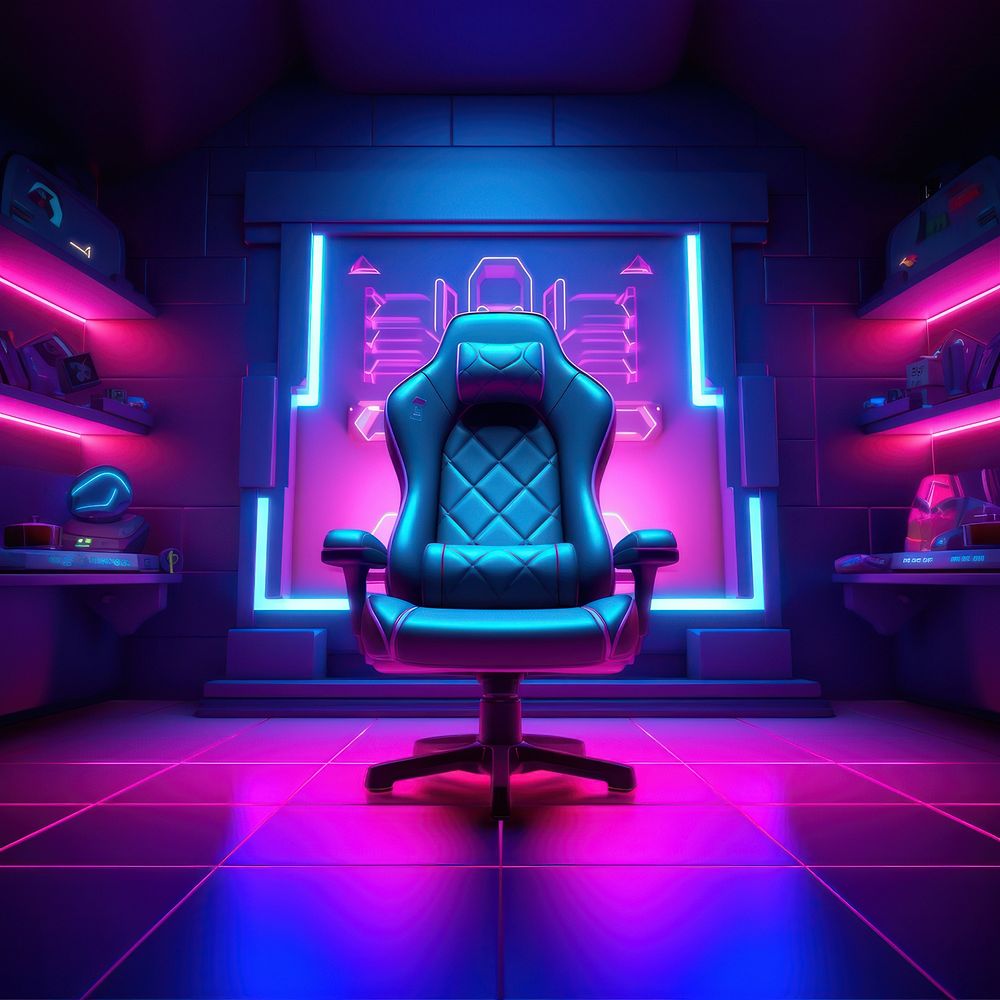 Game room light chair cartoon. AI generated Image by rawpixel.