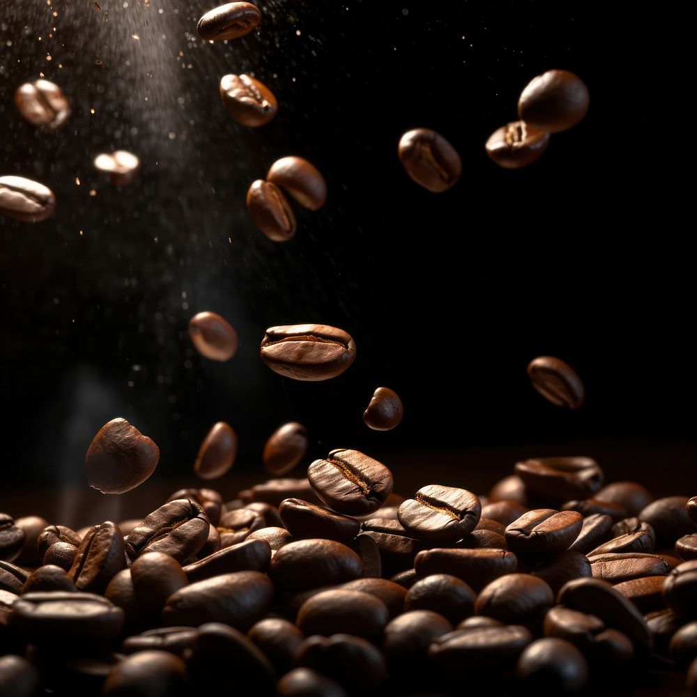 Roast coffee beans refreshment freshness darkness. AI generated Image by rawpixel.