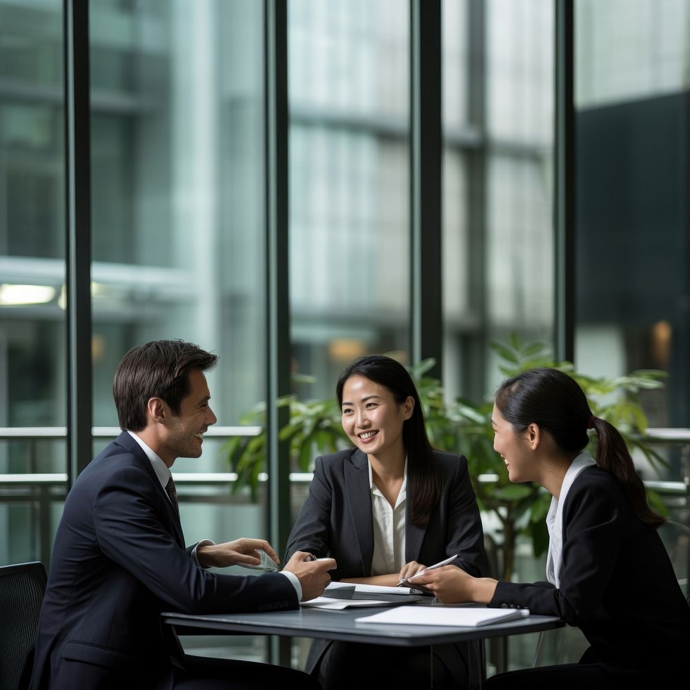 Office meeting conversation adult woman. 