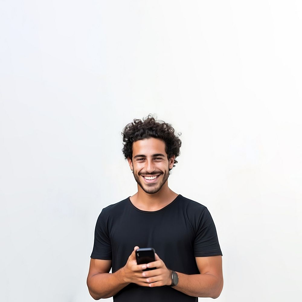 Brazilian man adult smile portability. AI generated Image by rawpixel.