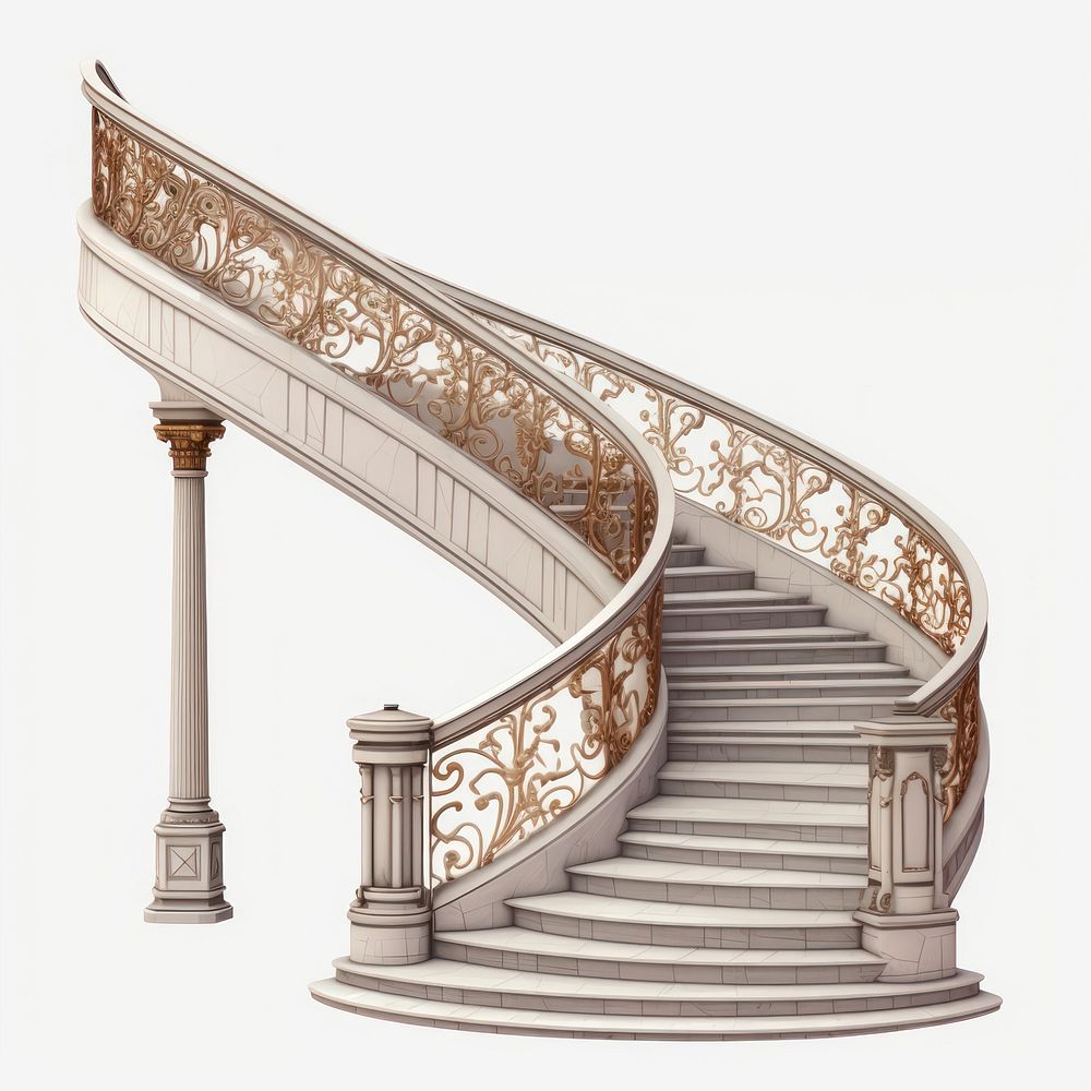 3d Staircase staircase architecture handrail. AI generated Image by rawpixel.