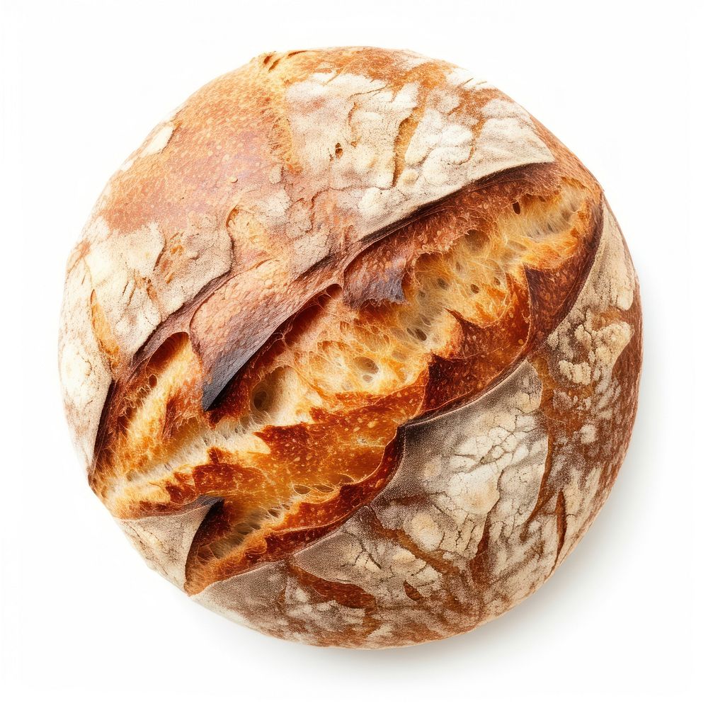 Bread sourdough food white background. AI generated Image by rawpixel.