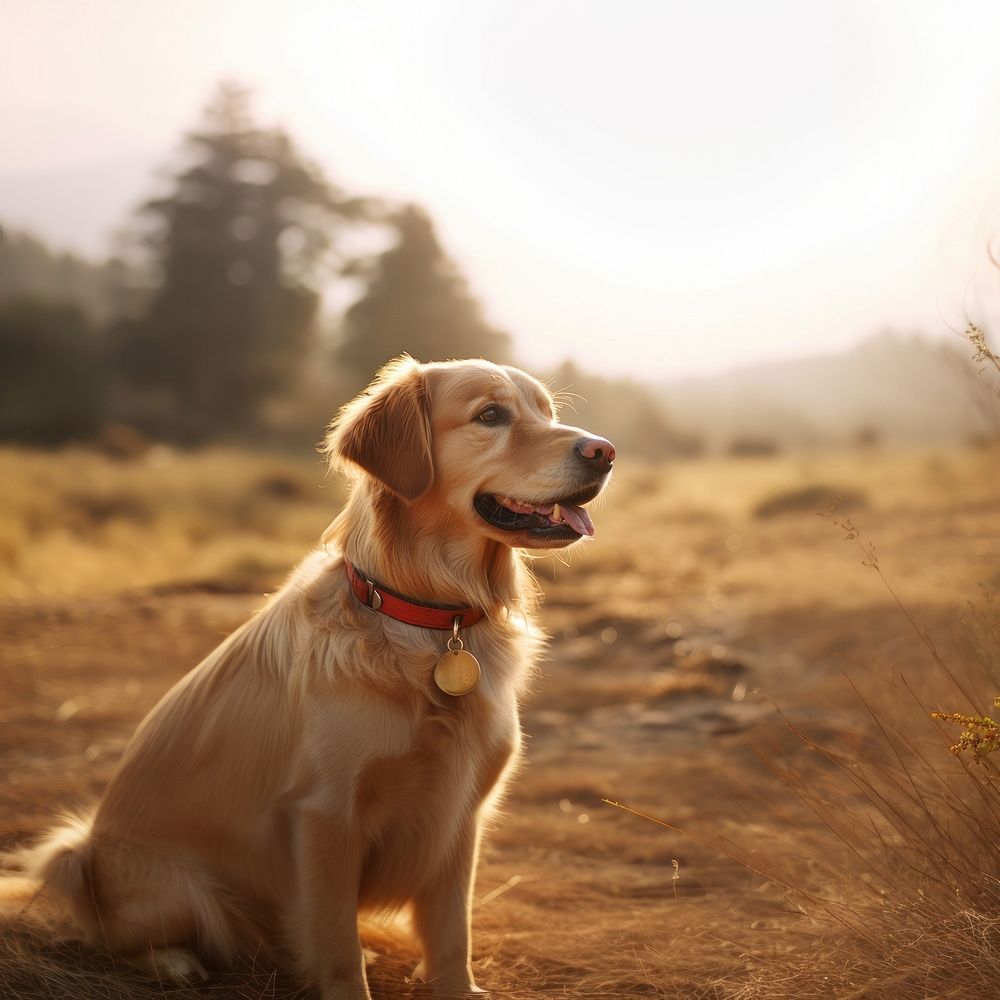 Happy dog outdoors animal mammal. 