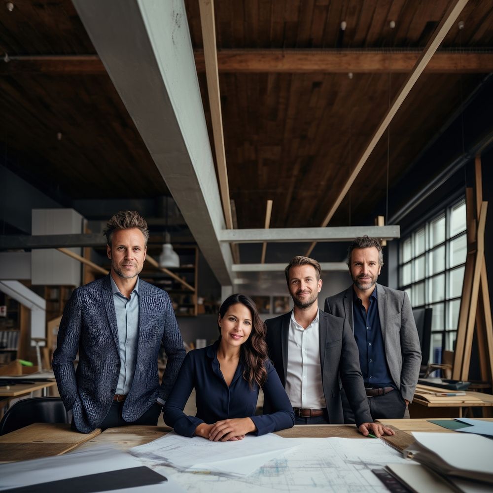 Architects adult togetherness businesswear. AI generated Image by rawpixel.