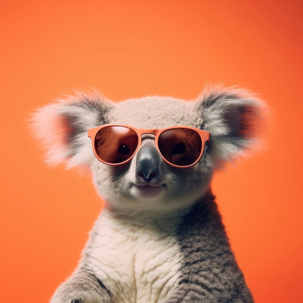 A cute koala wearing summer sunglasses mammal animal pet. 