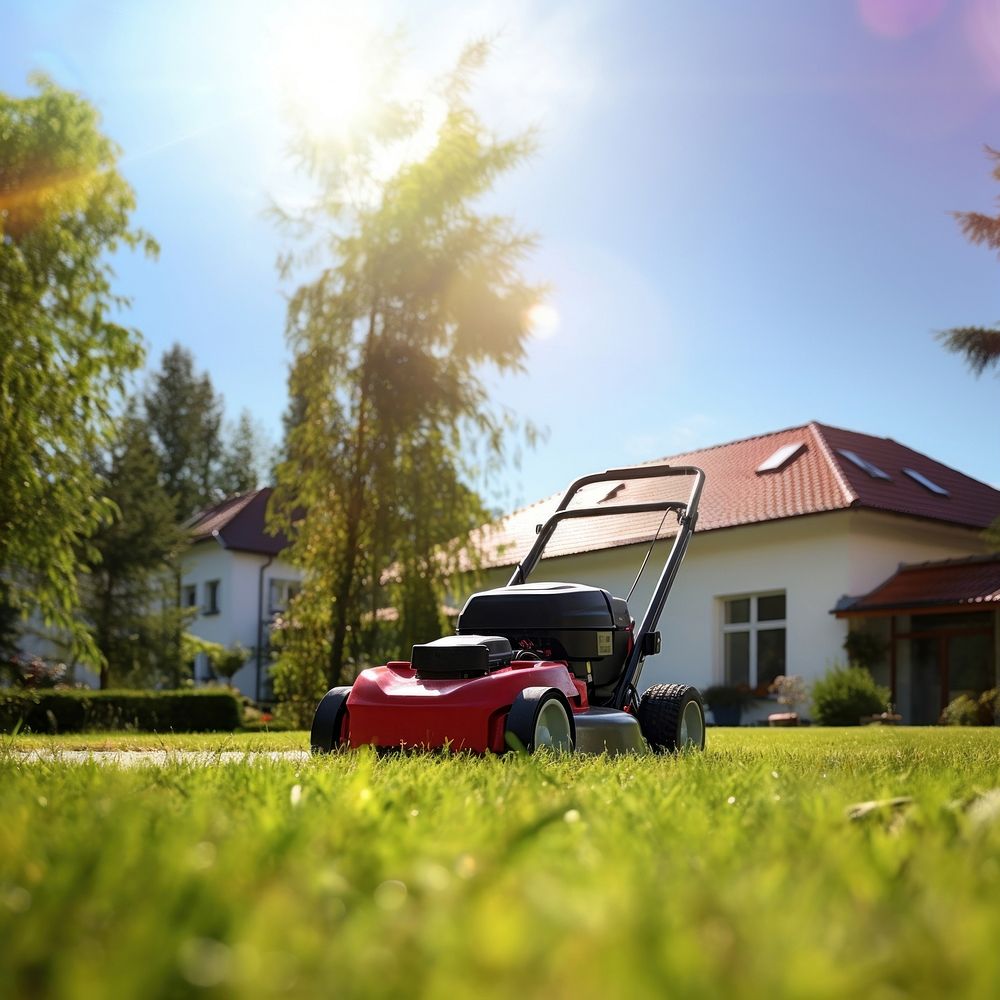 Lawn mower grass plant yard. AI generated Image by rawpixel.