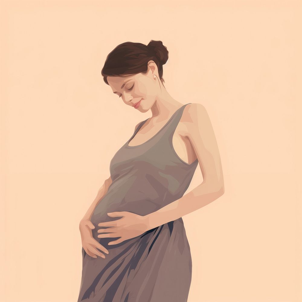 Pregnant woman portrait adult dress. 