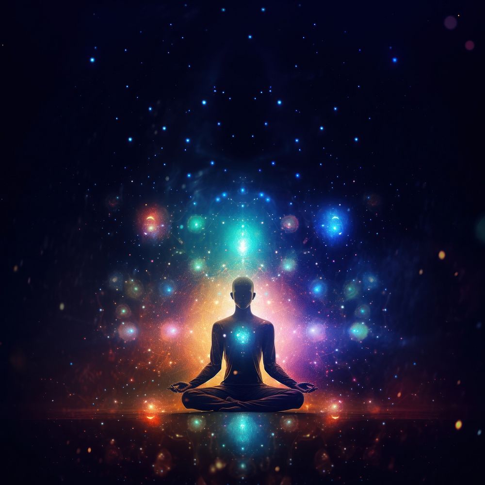 Universe spirituality universe yoga. AI generated Image by rawpixel.