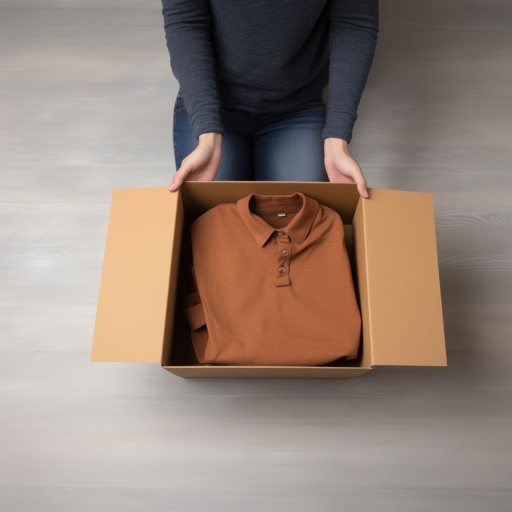 Accessories clothing box cardboard person. AI generated Image by rawpixel.