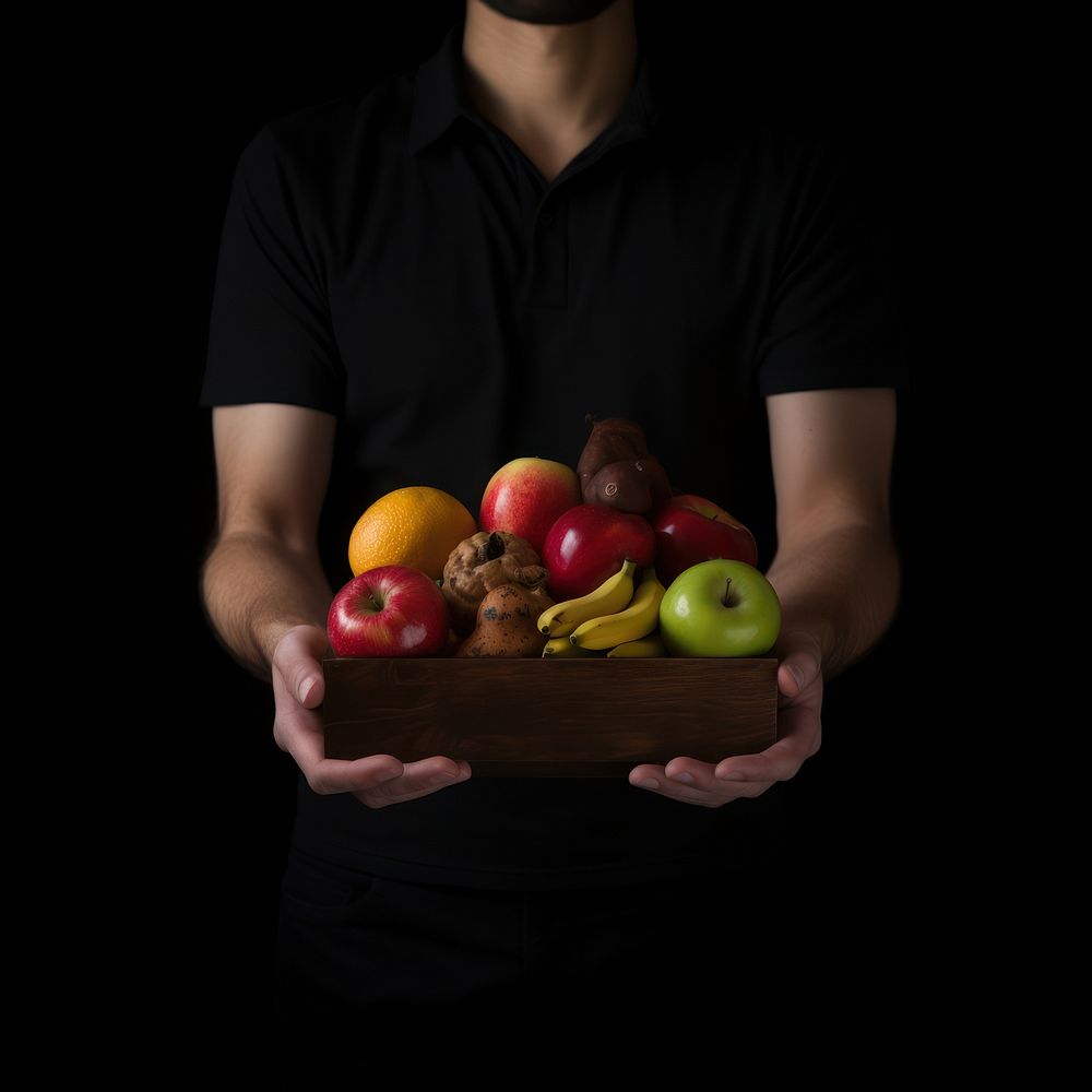 Donation box fruit food holding. 