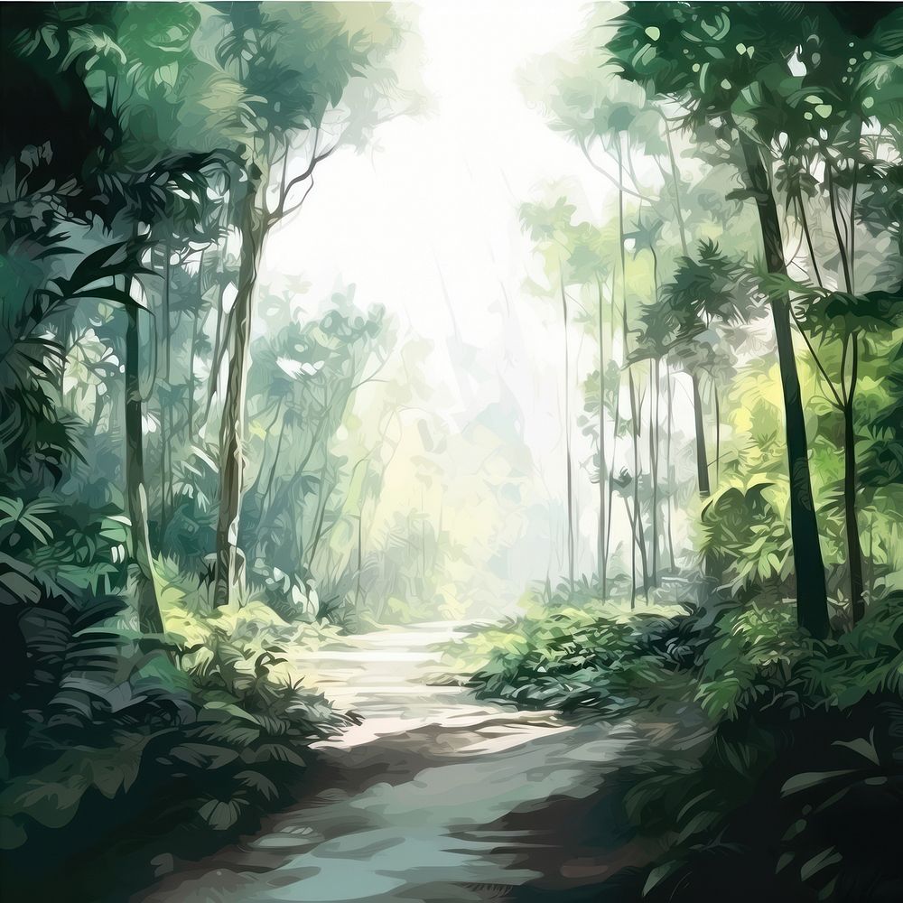 Tropical forest outdoors woodland nature. AI generated Image by rawpixel.