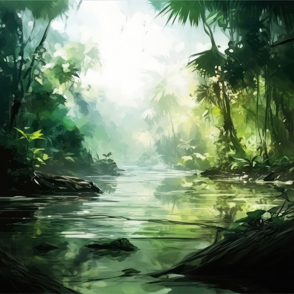 Tropical forest landscape outdoors nature. AI generated Image by rawpixel.
