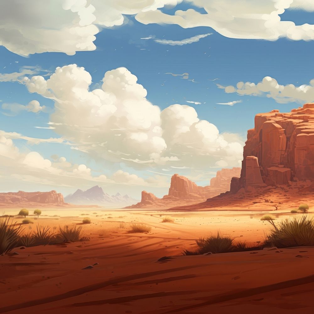 Desert landscape outdoors nature. AI generated Image by rawpixel.