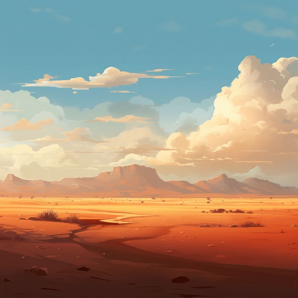 Scene desert landscape outdoors horizon. AI generated Image by rawpixel.