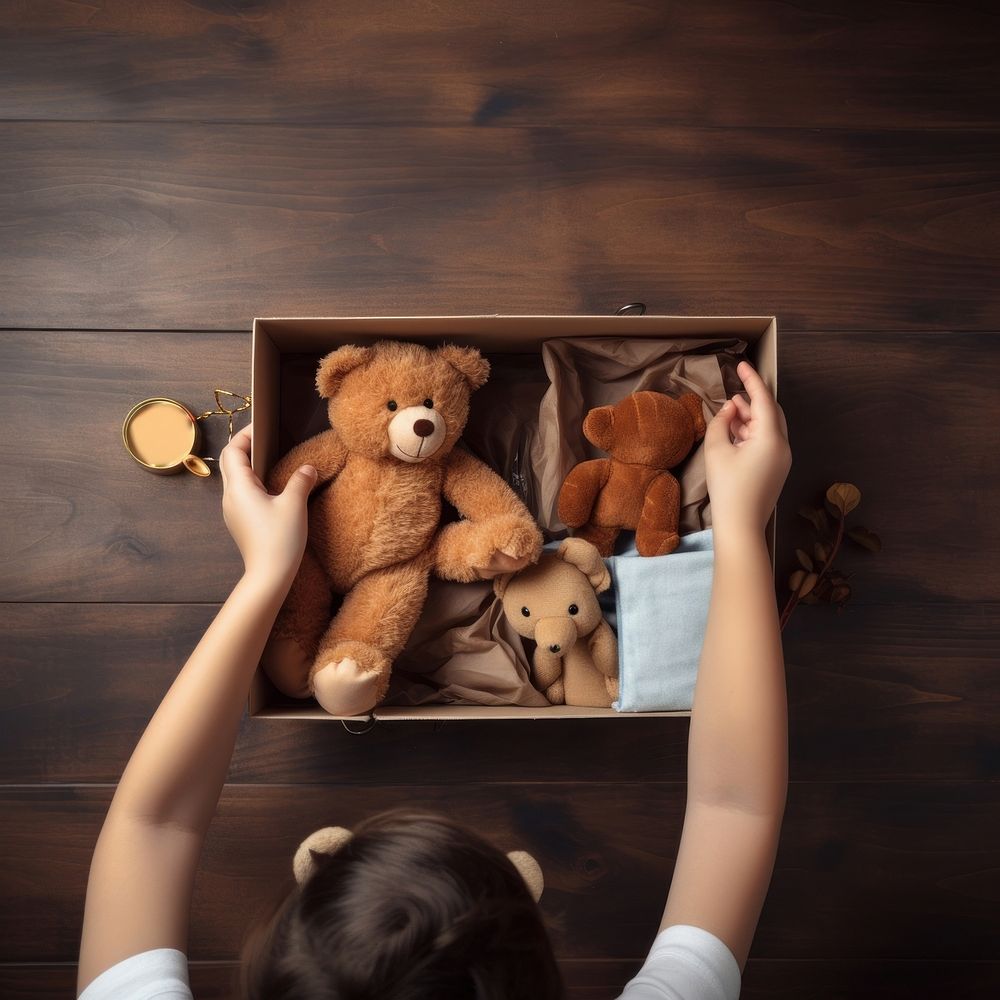 Bear doll furniture child toy. 