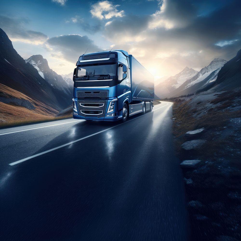 Truck vehicle road transportation. AI generated Image by rawpixel.