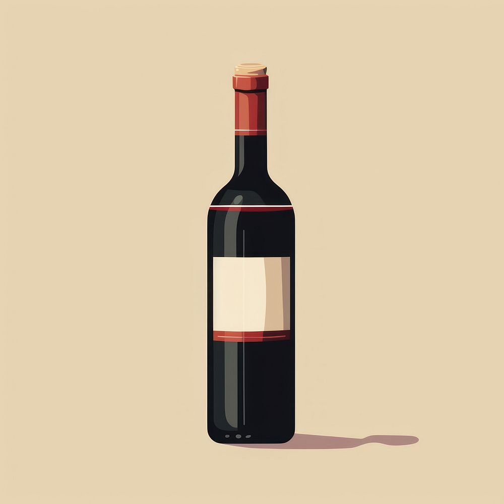 Red wine bottle drink beverage refreshment. AI generated Image by rawpixel.