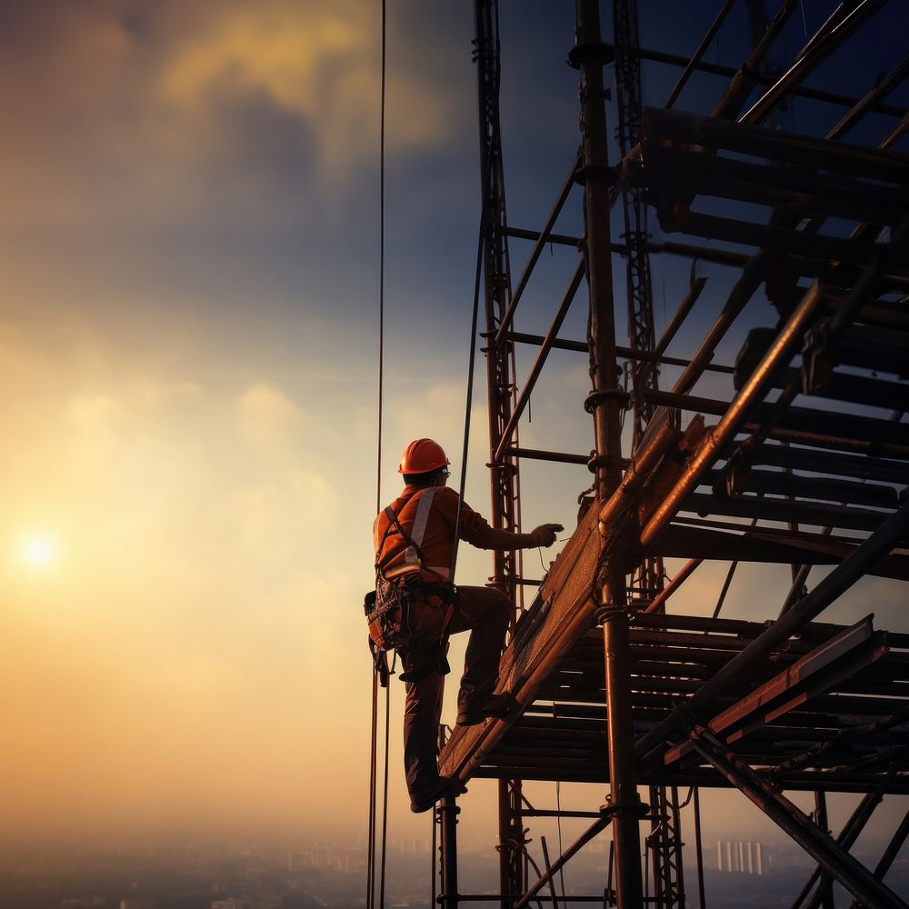 Construction engineer scaffolding protection working. AI generated Image by rawpixel.
