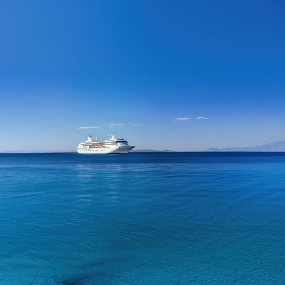 White cruise ship outdoors horizon vehicle. 