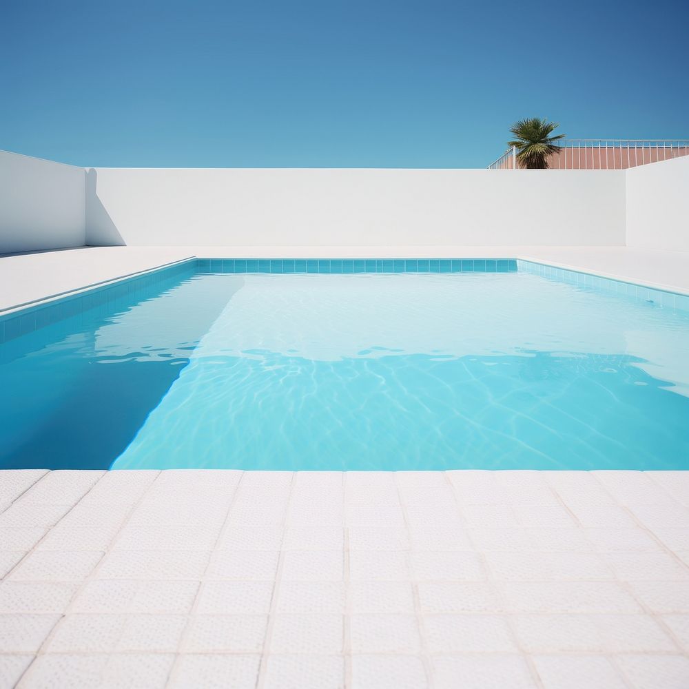 Photo of Swimming pool, summer, mininal, clean, isolated.  