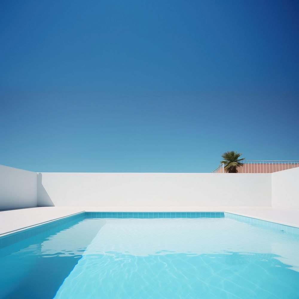 Photo of Swimming pool, summer, mininal, clean, isolated.  