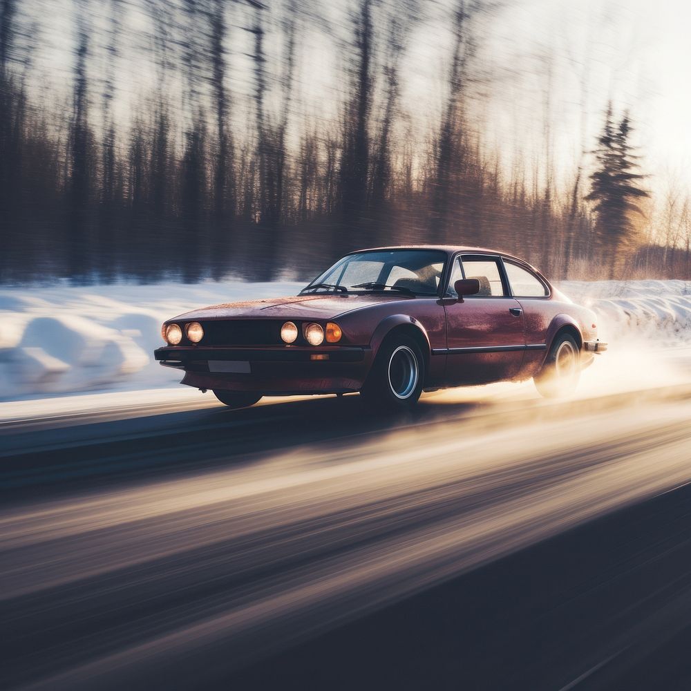 Car driving fast vehicle winter wheel. AI generated Image by rawpixel.
