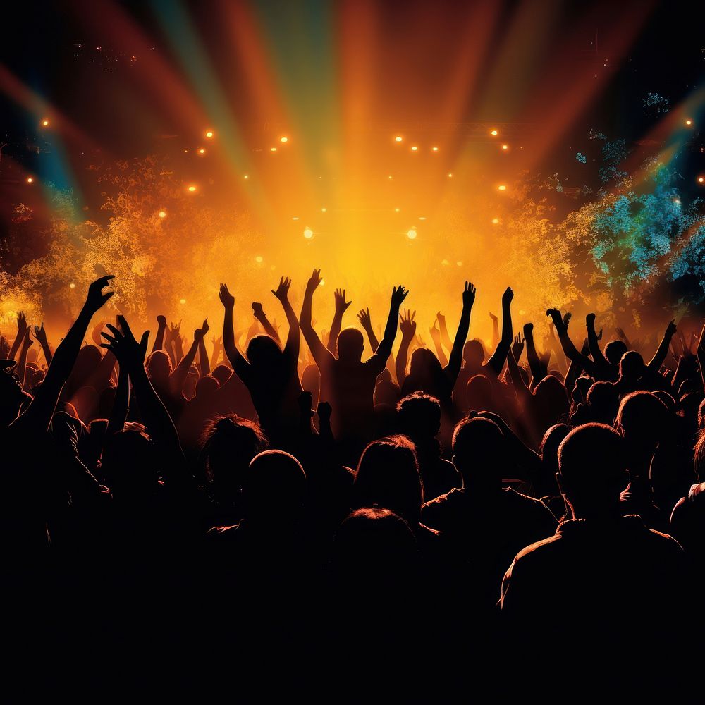 Concert silhouette nightclub cheering. AI generated Image by rawpixel.