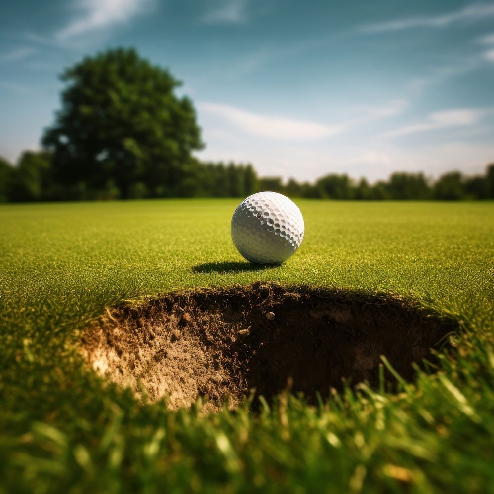 Golf ball hole outdoors nature. AI generated Image by rawpixel.